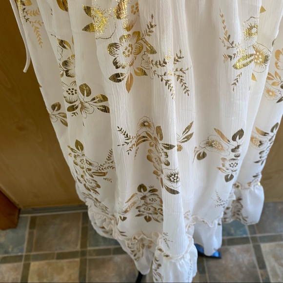 Lucy In The Sky • Rosa Chiffon Day Dress in Ivory and Gold Detailing - Picture 6 of 14